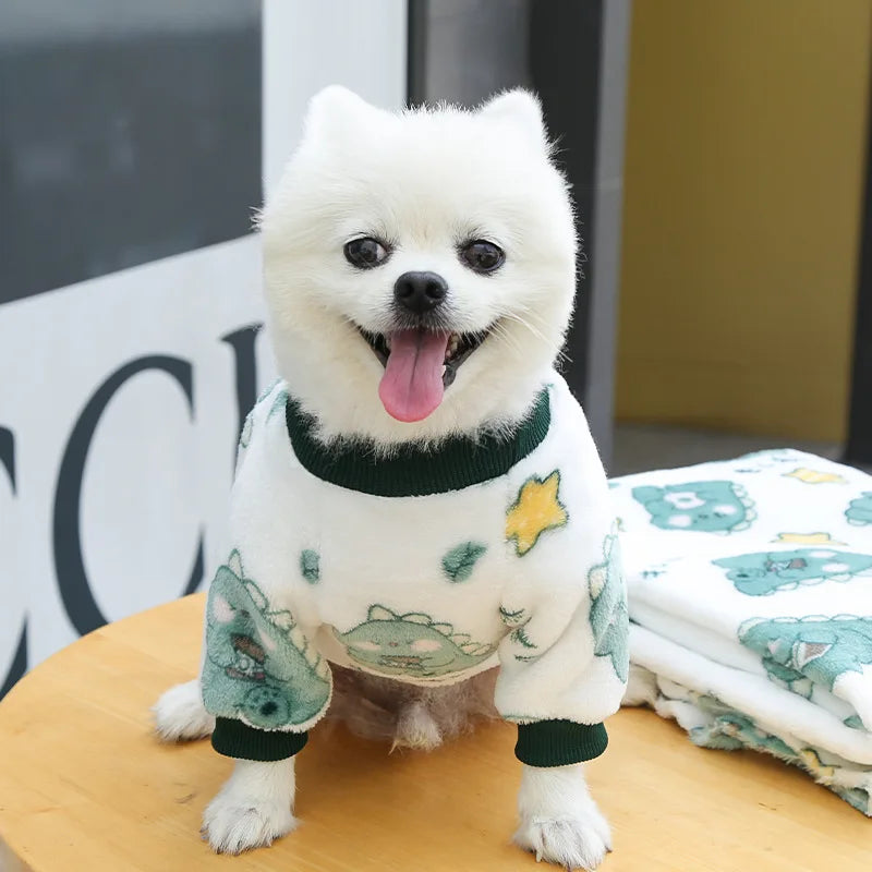 Funny Monkey Print Winter Dog Clothes French Bulldog Flannel Winter Dog Hoodies Medium Puppy Clothing for Cat Christmas Costume