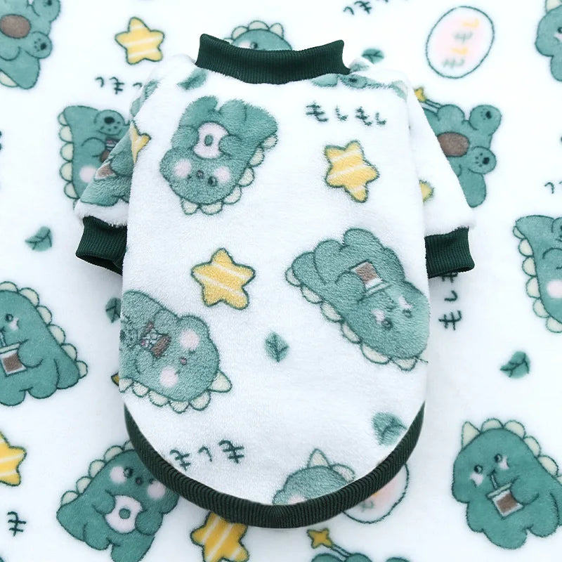 Funny Monkey Print Winter Dog Clothes French Bulldog Flannel Winter Dog Hoodies Medium Puppy Clothing for Cat Christmas Costume