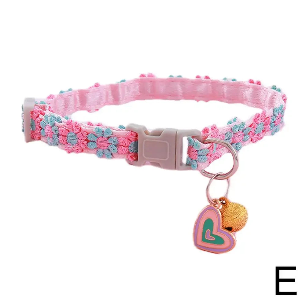 Pet Collar Adjustable Colorful Lace Flower Cat Collar Cute Product Kitten Cat Necklace Pet Dog Puppy Collar Bell Accessory O3N2