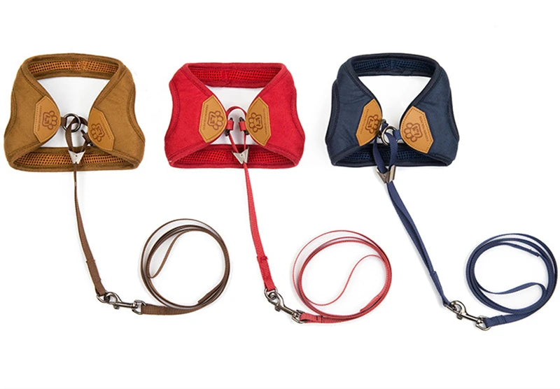 Durable Pet Dog Accessories Chest Traction Harness Leash Set Rope Cat Type Herringbone Husky Small Medium Puppy York Travel Kit
