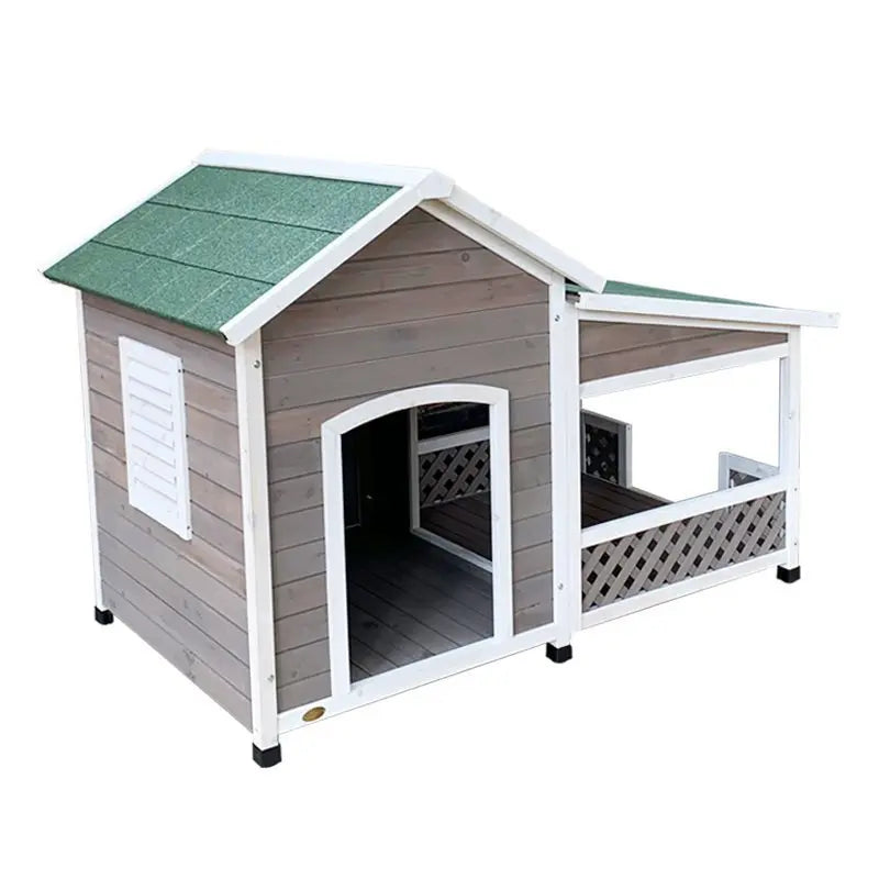 Outdoor Dog House Rainproof Courtyard Dog Villa Medium Kennel Shed Wooden Outdoor Rural Dog House