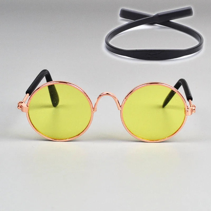 Anti-slip Cat Sunglasses Pet Accessories Small Dog Sun Glasses Classic Retro Circular Glasses for Kitten Photos Props Cosplay