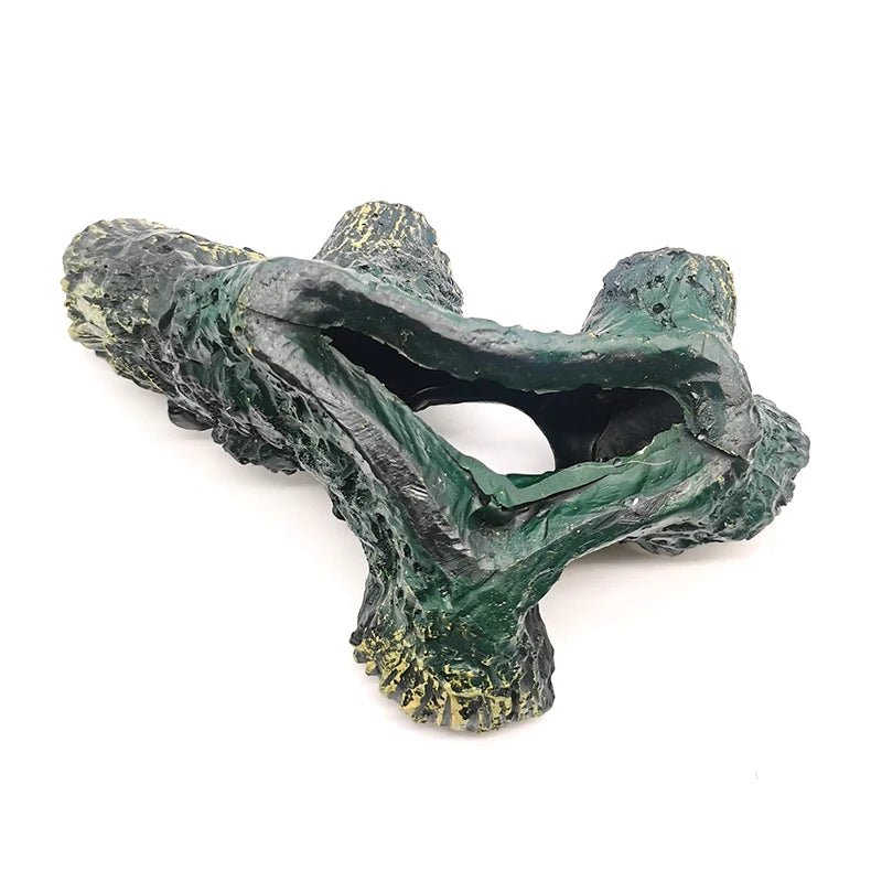 Artificial Aquarium Decoration Resin Tree Root Aquatic Fish Tank Ornament Decor Tree Hole Crystal Shrimp Dodge Breeding House