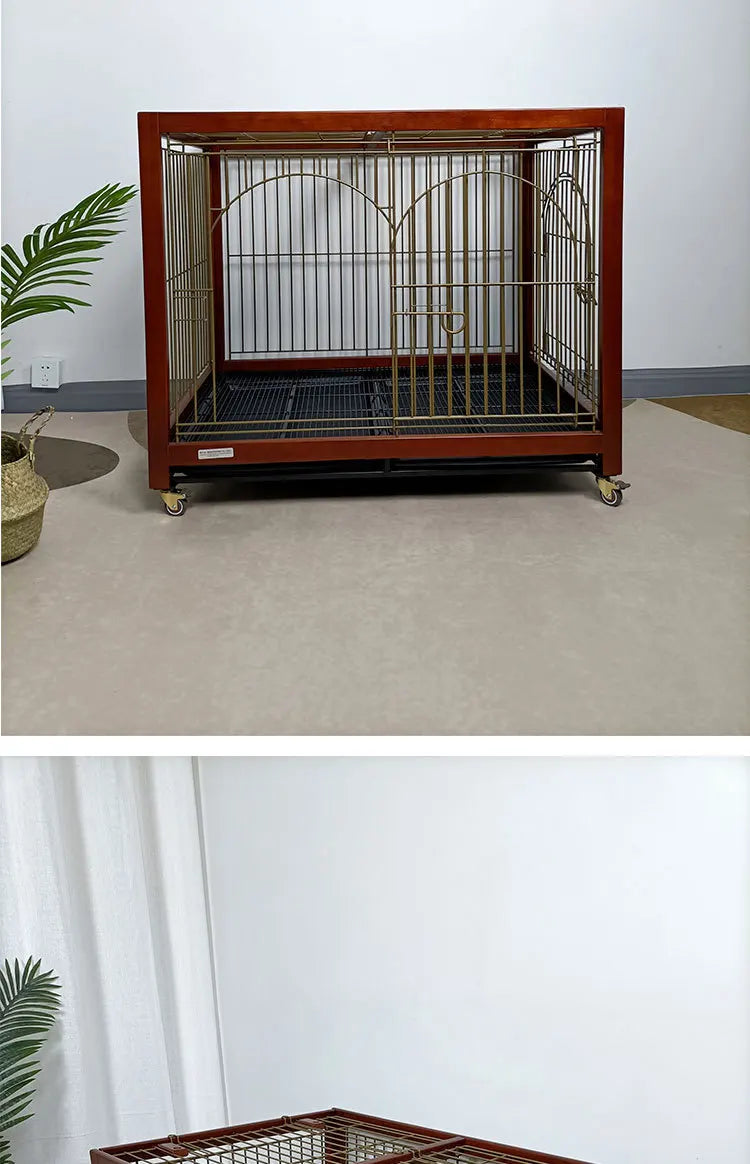 Yitongju new solid wood dog cage indoor luxury dog villa large, medium and small Shiba Inu Corgi pet kennel cage
