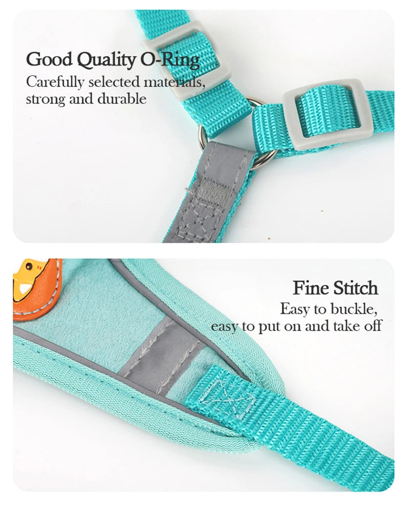 Pet Suede Chest Harness Vest Dog Strap Reflective Leash Retractable For Small Light And Convenientn