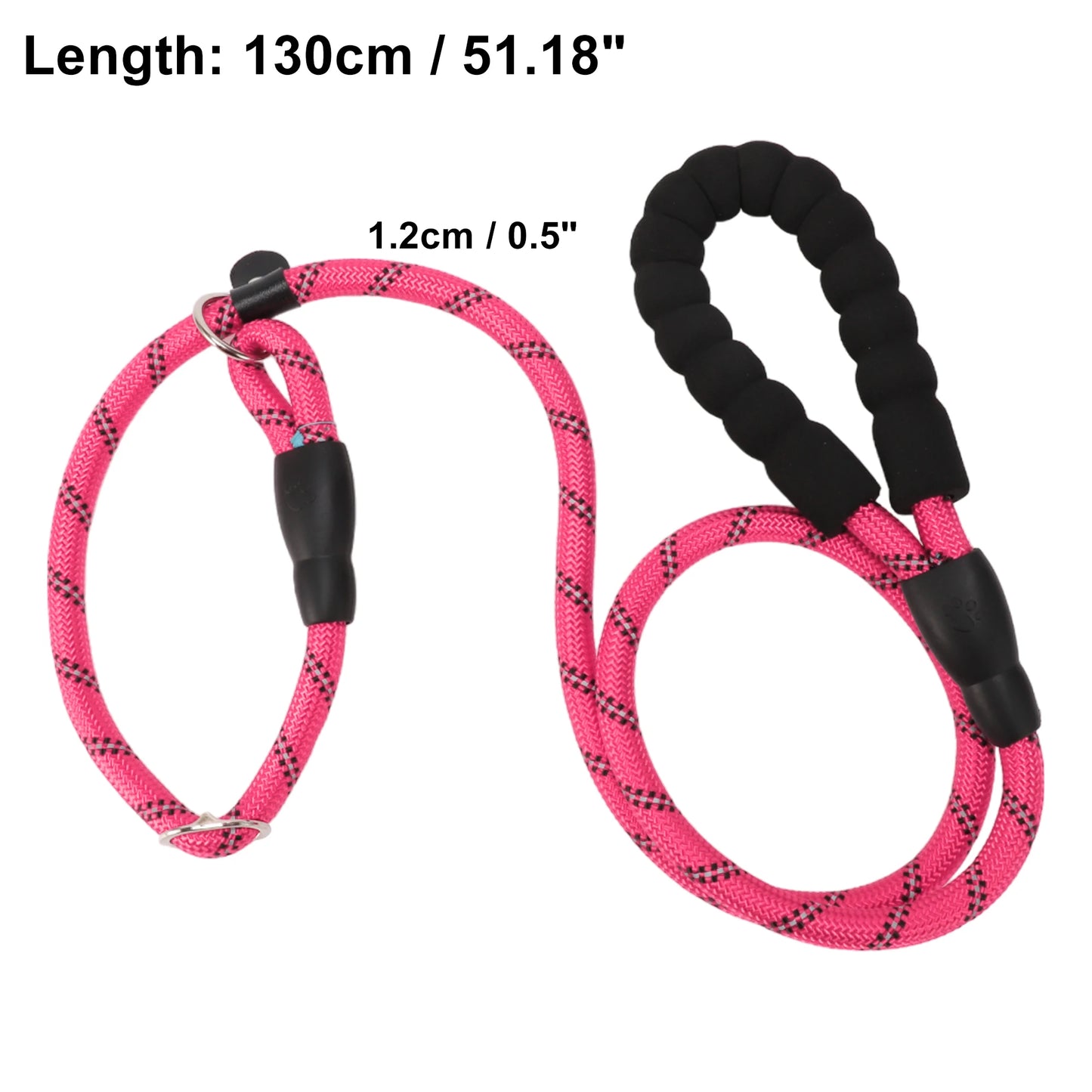 UXCELL Dog Leash Nylon Dog Leash Sponge Handle Reflective Rope for Small Medium Large Dogs Length 130cm 180cm Diameter 1.2cm