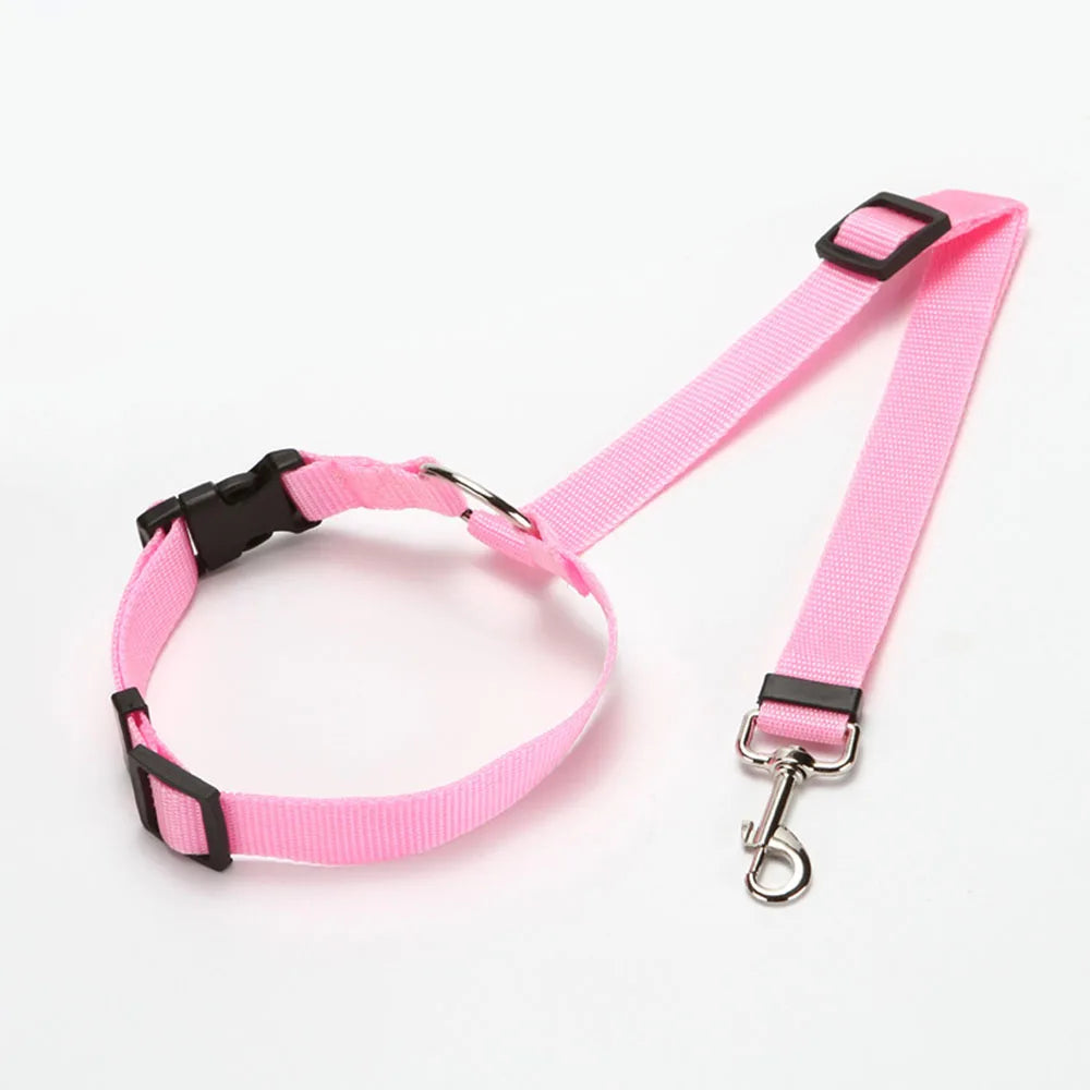 Dog Safety Seat Belts Strap Car Headrest Restraint Adjustable Nylon Seatbelt for Dog Pet Cat Vehicle Seatbelt for Harness Collar