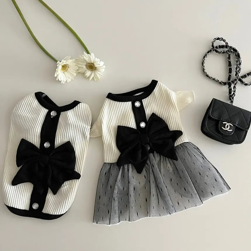 Dog Princess Dress Summer Dog Clothes for Small Dogs Pet T-Shirt Black Lace Retro Puppy Skirt Chihuahua Bichon Girls Dog Costume