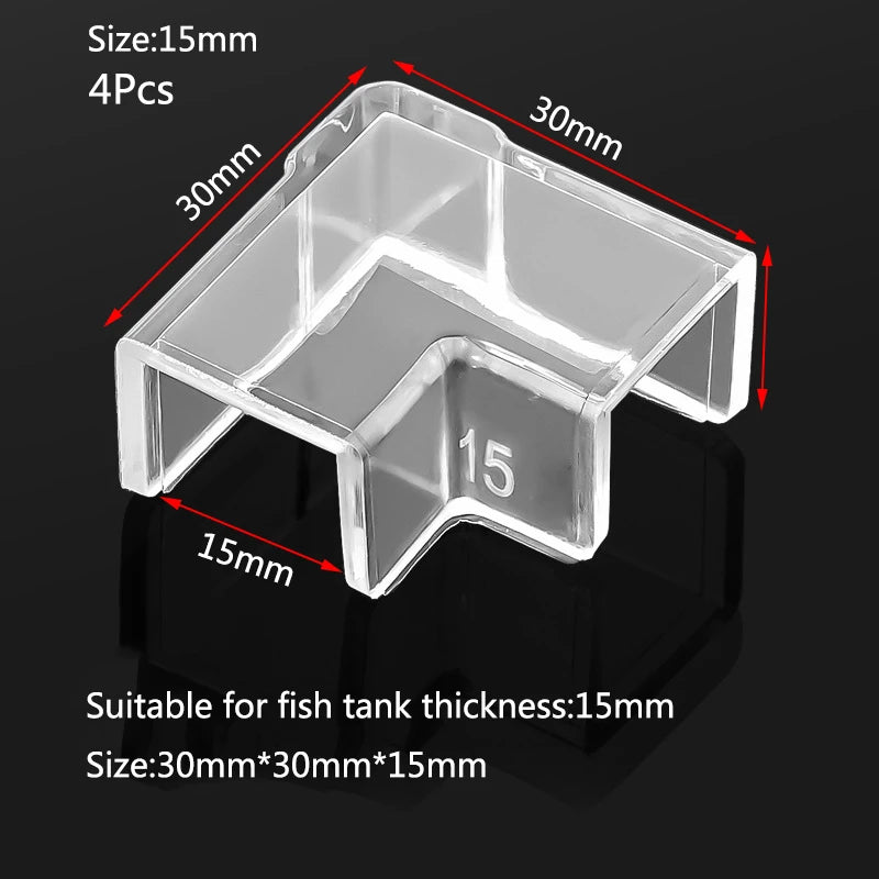 4pcs 5/6/8/10/12/15mm Transparent Anti-collision Fish Tank Corner Protector Adhesive Free Protective Cover Aquarium Accessories