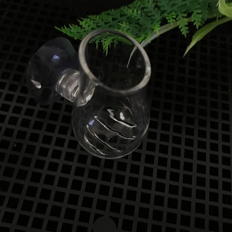 Aquarium Decoration Hanging Fish Tank Mini Crystal Glass Pot Polka Water Potted Planting Cylinder Cup Aquarium Accessories