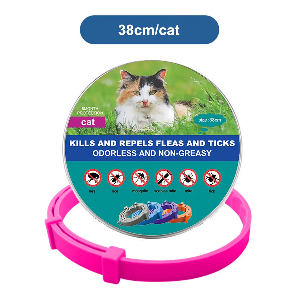 38cm 70cm Retractable Deworming Dog Cat Collar Pet Anti Flea Ticks Collar Repellent Mosquito Pet Collars for Cats Dogs Products