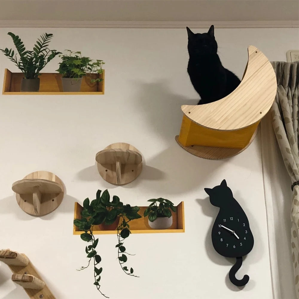 Cats Tree Tower Cat Hammock Bed Cat Climbing Shelves Wall Mounted Kitten Boho Furniture Pet Toys For Kitty Relax & Play Indoor