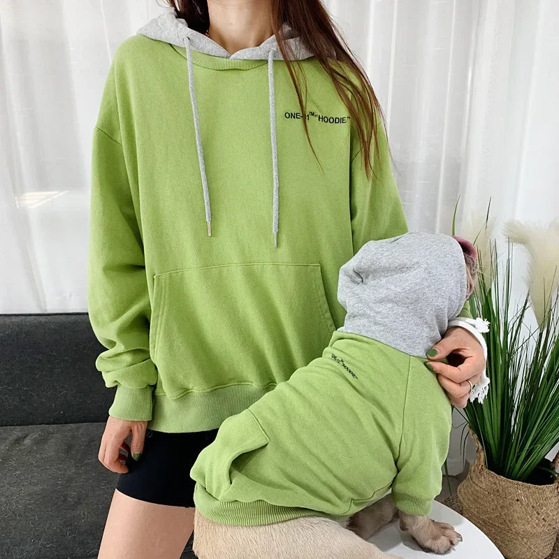 The New Pet Clothes Dog Clothes Parent-child Wear Spring and Autumn Korean Version Pure Cotton Hoodie Four Colors Seven Sizes