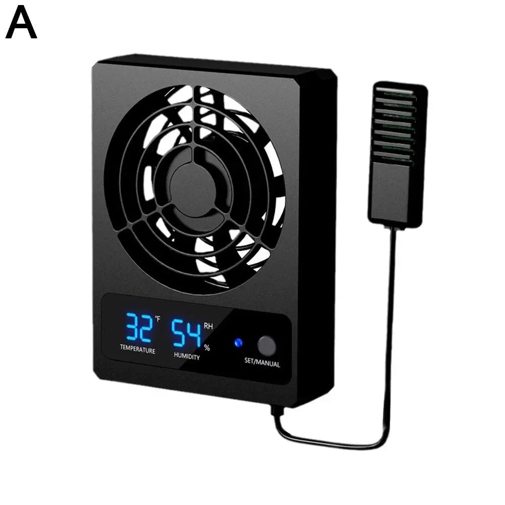 Smart Cooling Fan For Reptile Tank With LED Display Ventilation Fan For Reptile Enclosure Dehumidifier For Rainforest Terra X2J2