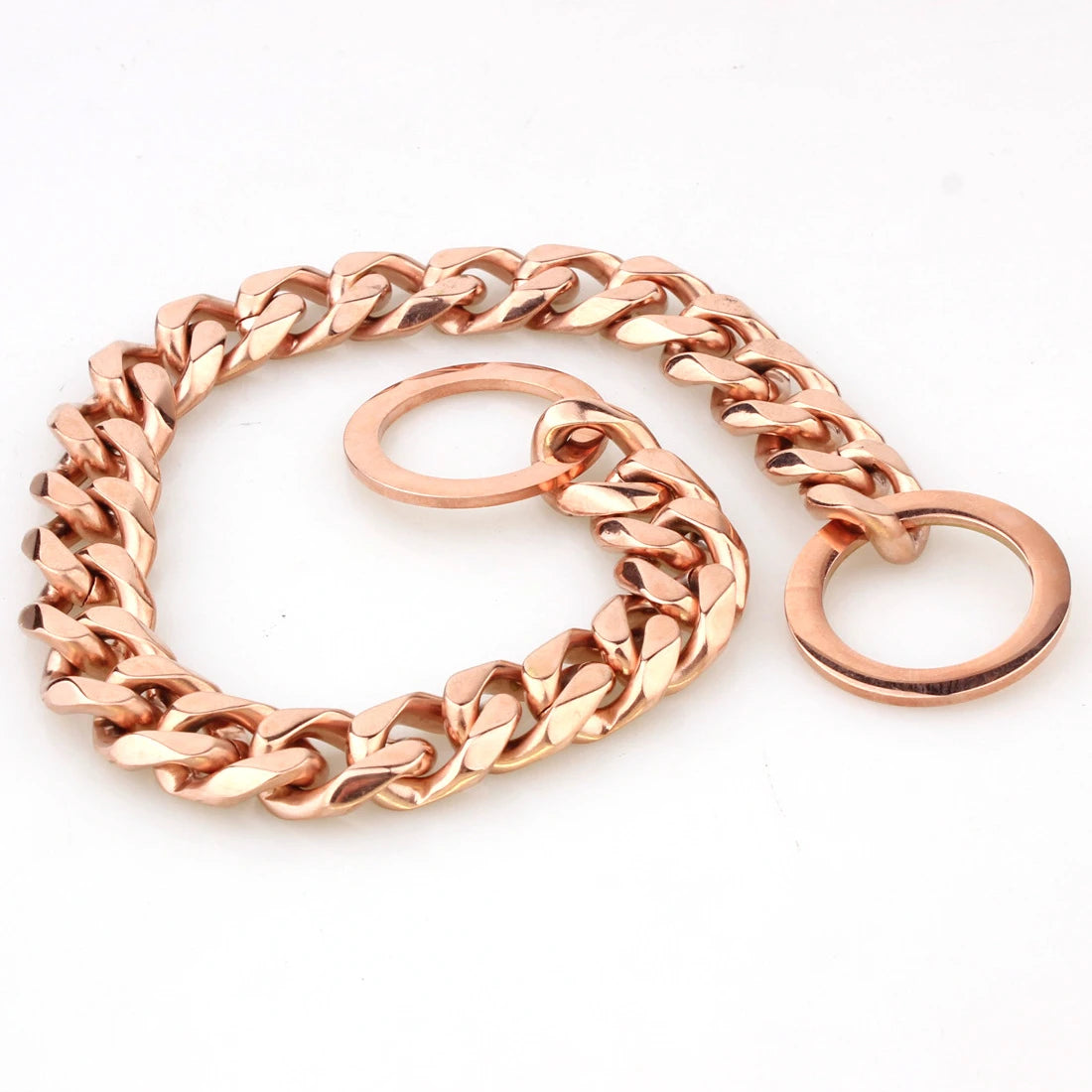 Strong Choke Chain Dog Collar Luxury 15MM 18K Gold Stainless Steel Cuban Link Metal Necklace for Small Medium Large Dogs Pitbull