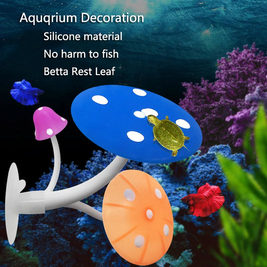 Soft Silicone Aquarium Leaf Plants Decoration Betta Fish Rest Spawning Ornamental Plant Betta Fish Play Relax Hide Leaf Hammock