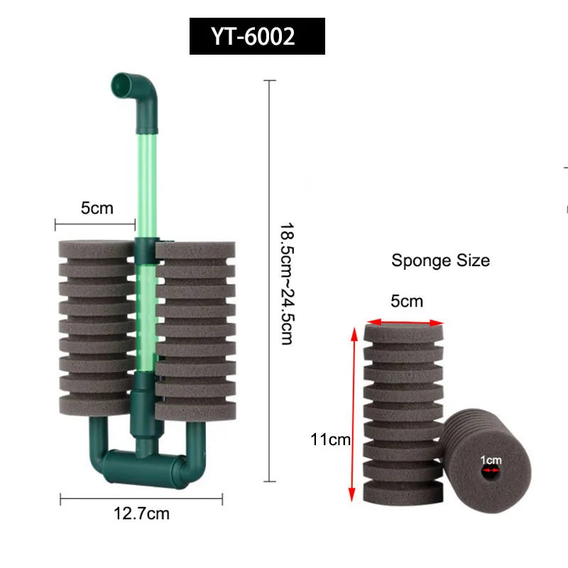 New Bio Sponge Filter For Aquarium Fish Tank Shrimp Pond Air Pump Biochemical Filtration Noiseless Foam Aquarium Accessories