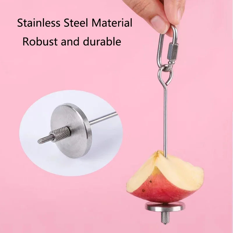 Stainless Steel Pet Parrot Feeder Fruit Corn Fork Toys Chicken Vegetables Holder Hang Cage Feeding Stick Feeder Accessories Pet