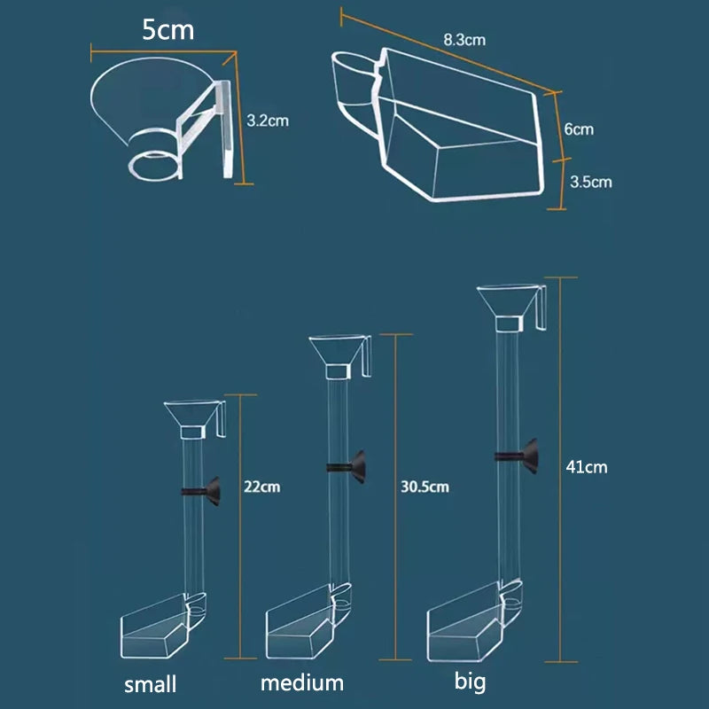 Acrylic Aquarium Feeder Tube Dish Transparent Fish Tank Shrimp Snail Shrimp Food Feeder Bowl Aquarium Feeding Accessories New