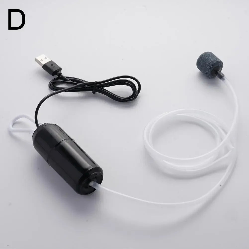Aquarium Air Compressor Oxygen Refreshing Mini USB Oxygen Small Accessories 5V Aquarium Mini Oxygenator 1W Portable Pump E9M0