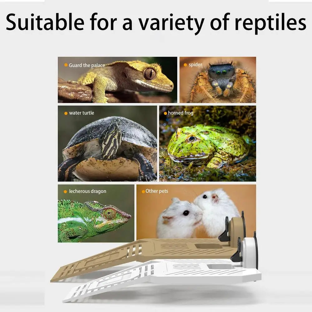 Turtle Docks For Basking Reptile Climbing Pier Detachable Tortoise Tank Dock Stable Turtle Basking Landscape With Feeding Area