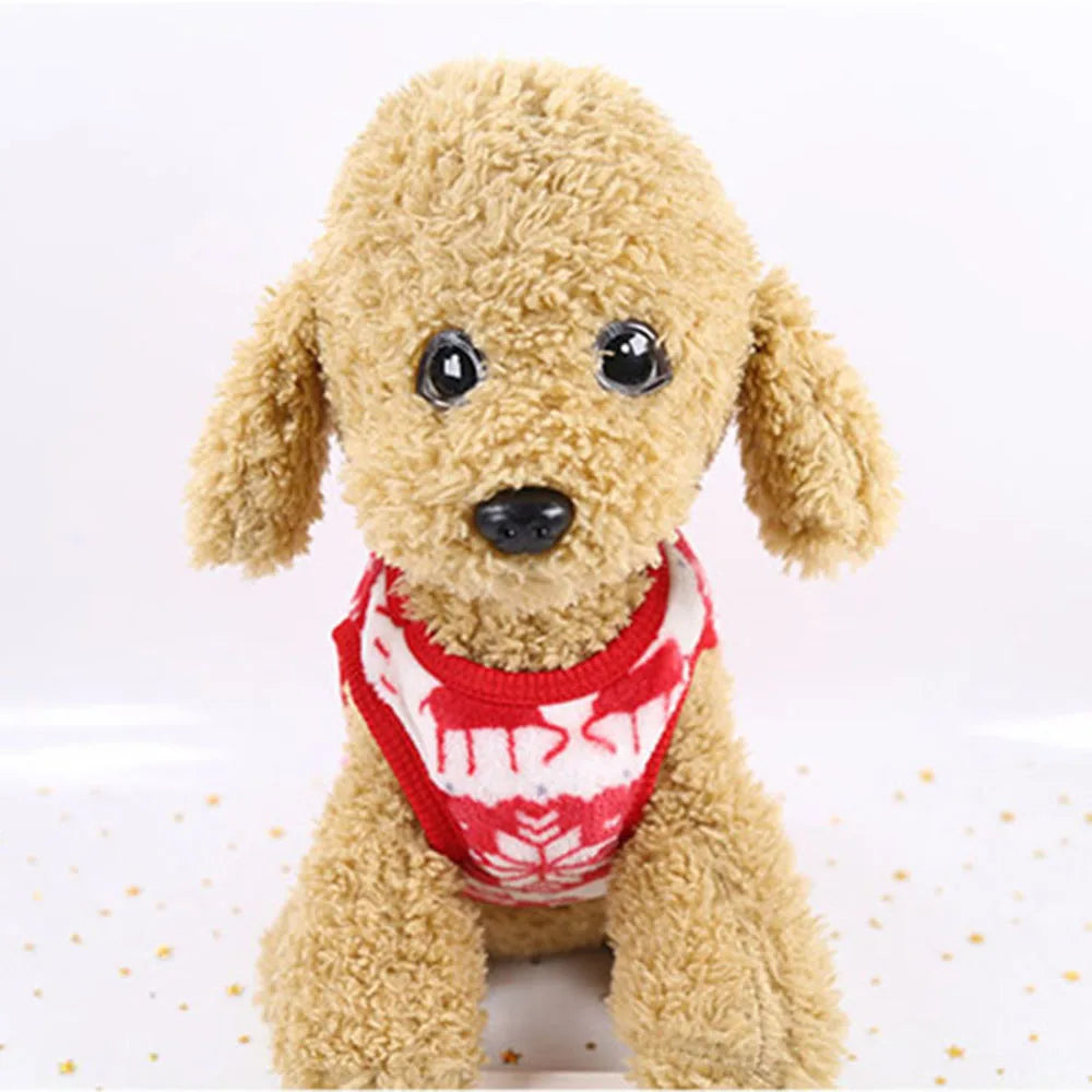 Christmas Dog Clothes Hoodie Pet Dog Sweater Flannel Antlers Scarf Winter Warm Small Dog Outfit Cat Hooded Clothing Costume Coat