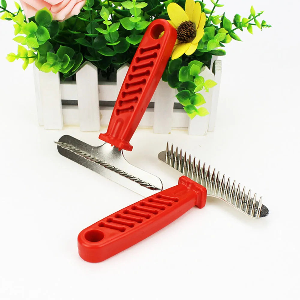Dog Rake Deshedding Dematting Brush Comb Undercoat Rake for Dogs Cats Short Long Hair Pet Brushes Shedding with Double Row Pins