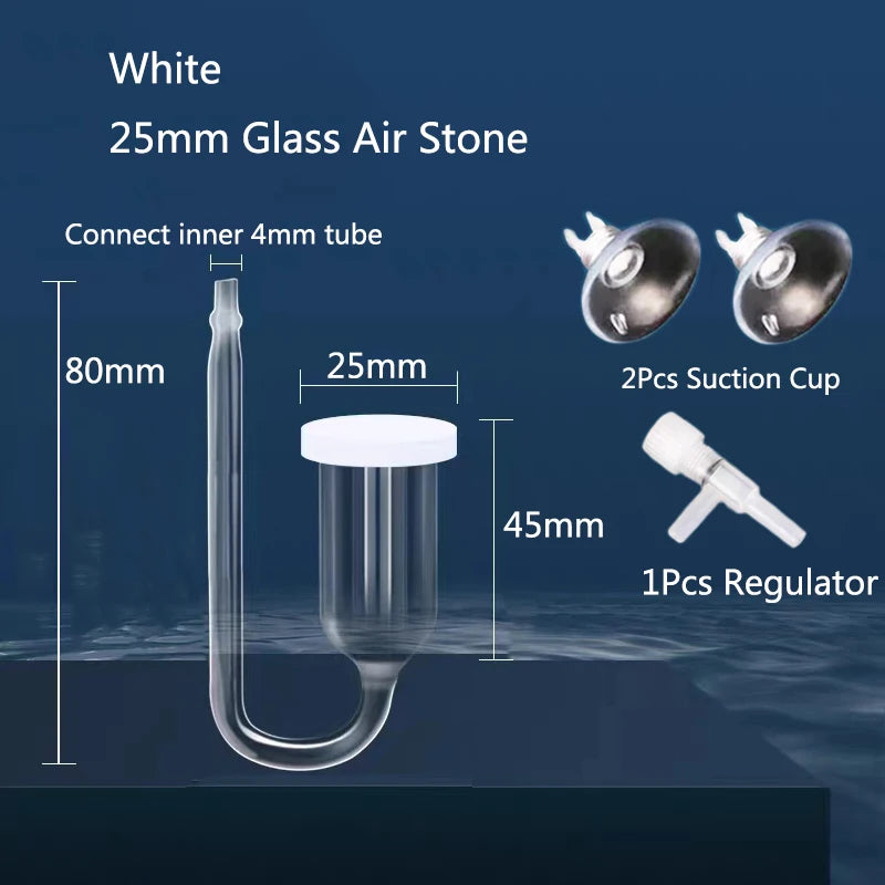 Highly Transparent Glass Air Pump Sand Stone Aquarium Oxygen Pump Fresh Air Stone Nano Bubble Bar Aquarium Fish Tank Aerator New