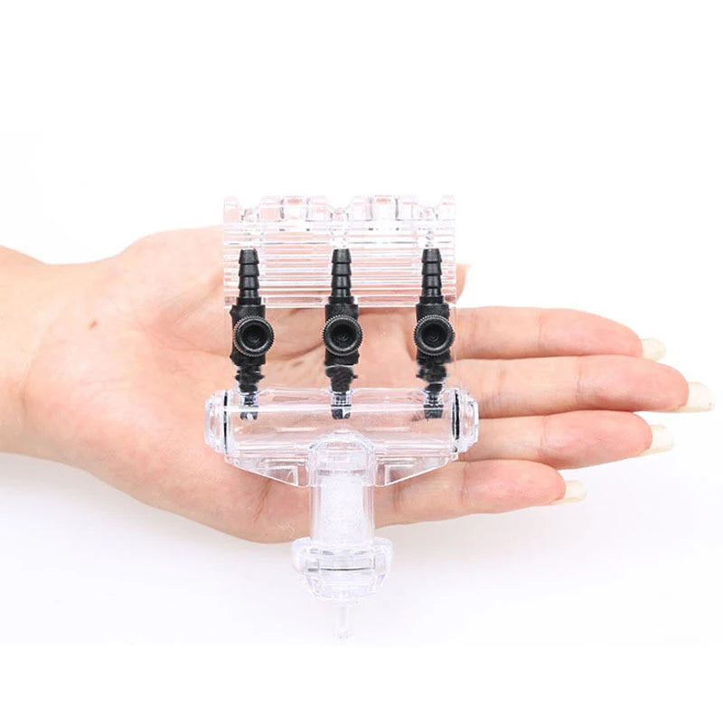 Plastic 2 3 4 5 6 Way Aquarium Air Splitter Valve Fish Tank Air Pump Flow Splitter Distributor Pump Valve Tap Control Switch New