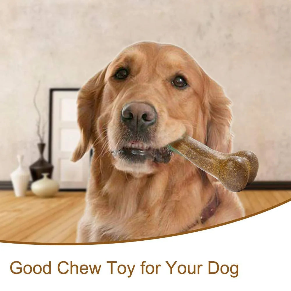 Indestructible Dog Chew Toys for Aggressive Chewers Real Beef Flavor Durable Dog Teething Chew Toy Bone for Large Small Puppies