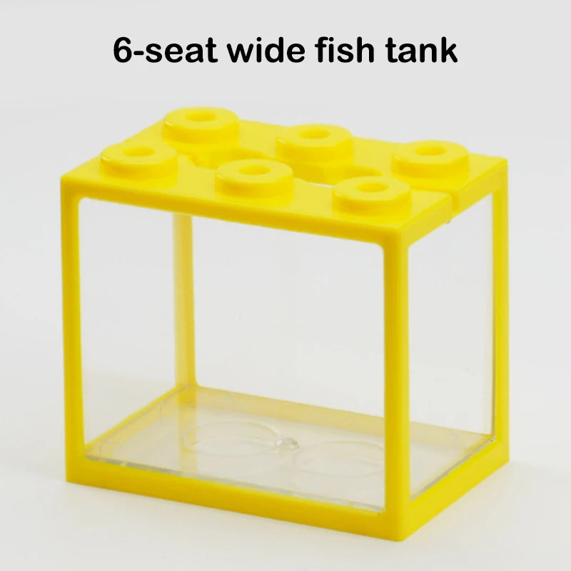 Mini Fish Bowls Thai Betta Tank Small Ornamental Fish Live Pet Stackable Aquariums Cylinder 6 Holes High Transparency Fish Tanks