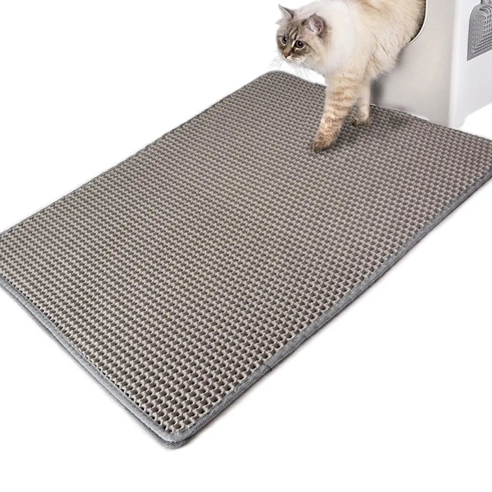 Pet Cat Litter Mat Waterproof Double Layer Pet Litter Box Mat Non-slip Sand Cat Pad Washable Bed Mat Clean Pad Products for Cat