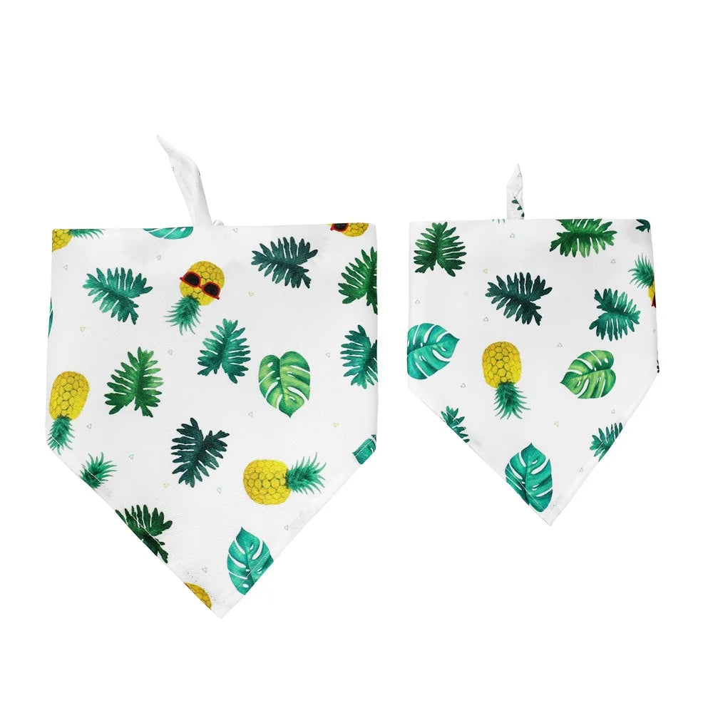 Cartoon Food Print Triangle Dog Collar Bandana Polyester Fade Resistant Pet Accessories Neck Scarf Small Dog Pet Supplies New