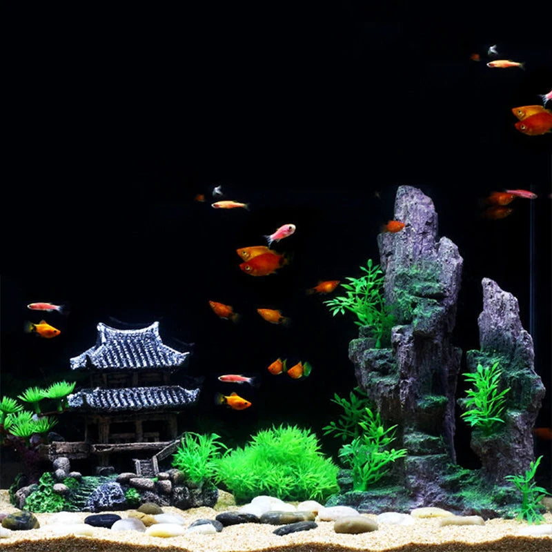 Resin Aquarium Rockery Mountain Decoration Artificial View Rock Cave Stone Tree Fish Tank Ornament Pet Supplies Home Decor New
