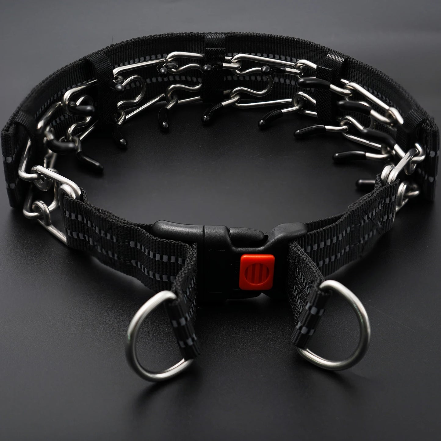Adjustable No Pull Dog Traning Collar with Quick Release Buckle for Small Medium Large Dogs Reflective Dog Pinch Collar