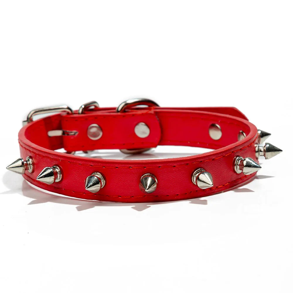 Anti-Bite Dog Collar Spiked Studded Pet Dog Collar PU Leather For Small Dogs Sport Bulldog Pug Puppy Dog Collar Cat Dog Supplies
