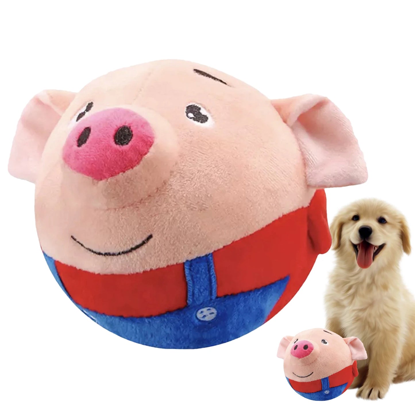 Active Moving Pet Plush Toy Plush Puppy Dog Toys That Move Auto Bounce Squeaky Pet Toy Dog Toys Soft Plush Pet Toy Cute Fun