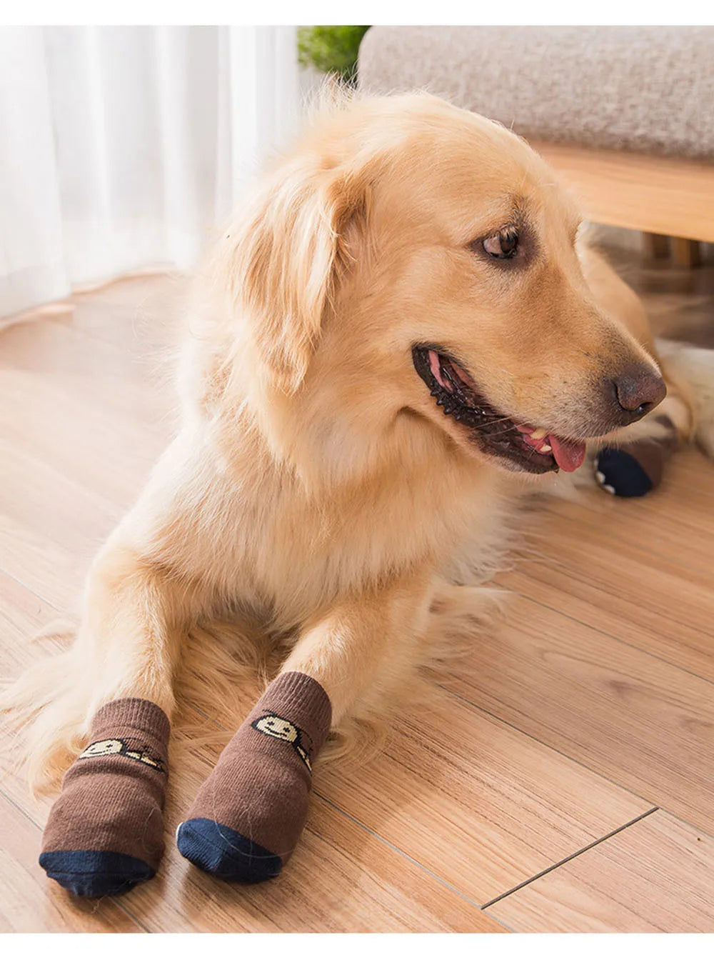 Premium Anti-Slip Dog Socks 4pcs Indoor Dog Socks Prevents Licking Slipping Great for Dog Paw Protection for Medium Large Dogs