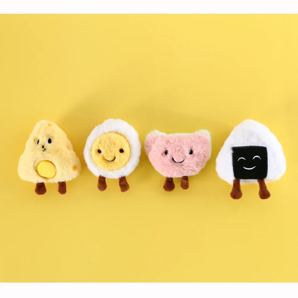 3pcs Cat Squeaker Cute Shaped Plush Toy Catnip Toy Cats Mint Toy with Built-in Bell for Kittens Puppy Products Pet Accessories