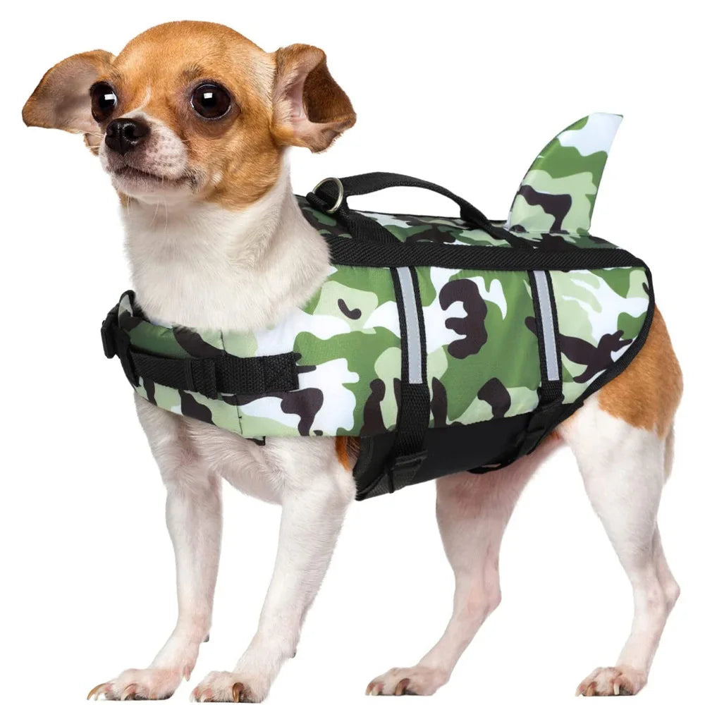 Dog Life Jacket Lightweight Adjustable High Visibility Dog Life Vest for Swimming High Flotation Reflective Life Jacket for Dogs