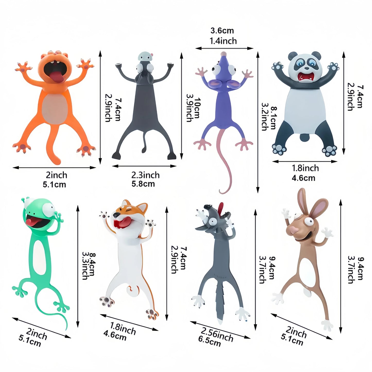 3D Animal Bookmark Original PVC Creative Text Create Cute Funny Cat Stationery