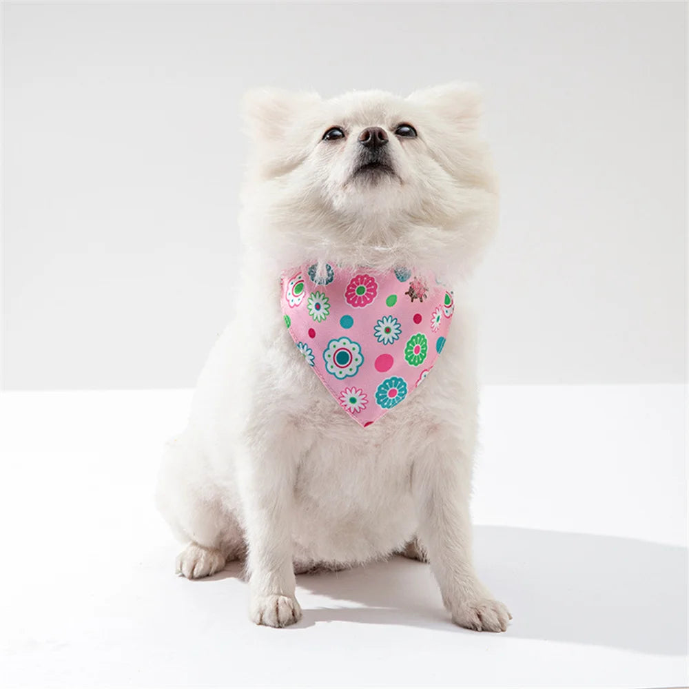 Sweet Print Puppy Dog Collar Bandana for Small Dogs Pet Cat Triangular Bandage Chihuahua Gota Bibs mascotas Grooming Accessories