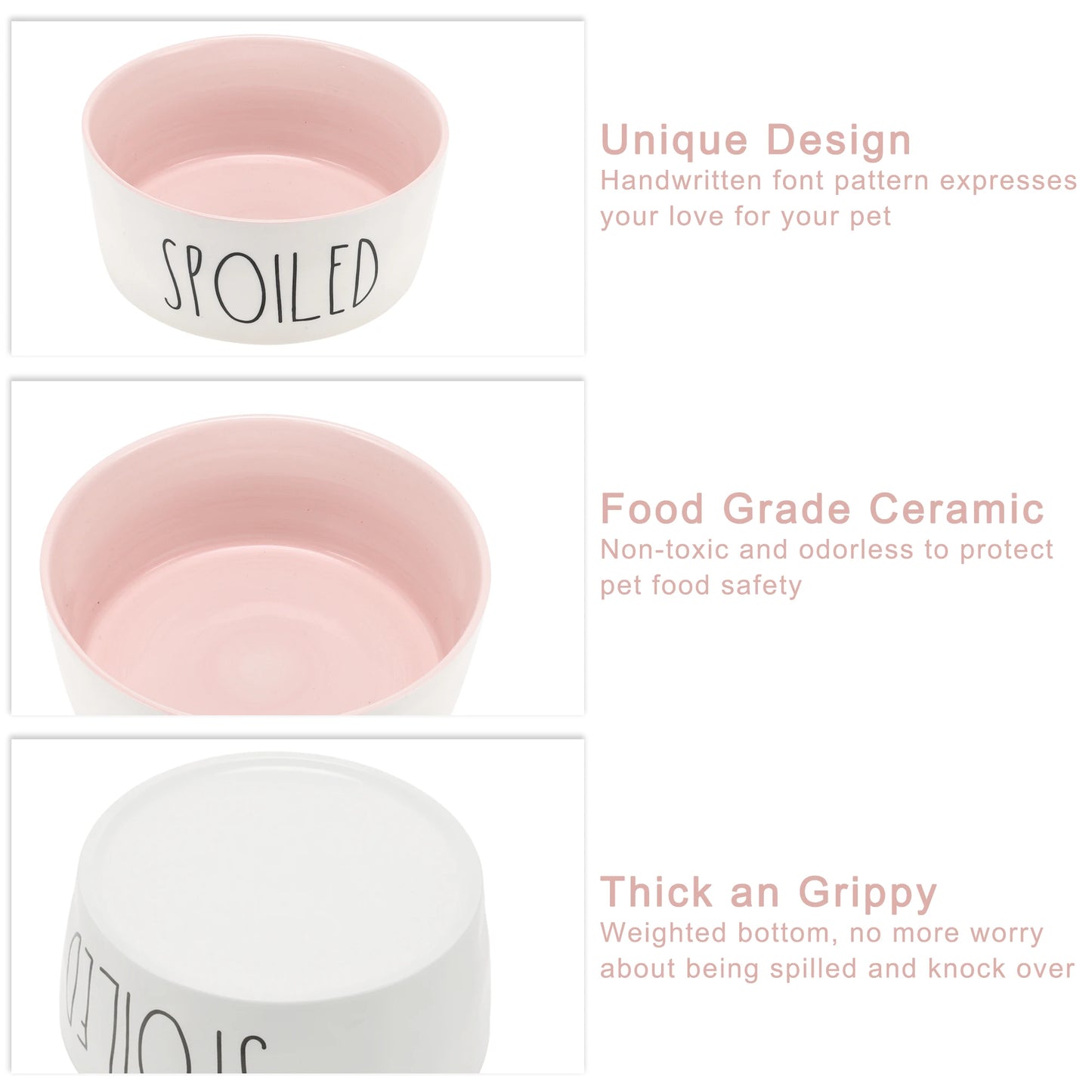 UXCELL 70Oz 200g Ceramic Dog Bowl Large Dog Water Bowl Non-Slip Dog Food Bowls Resistant Pet Bowl Dog Feeders Easy to Clean