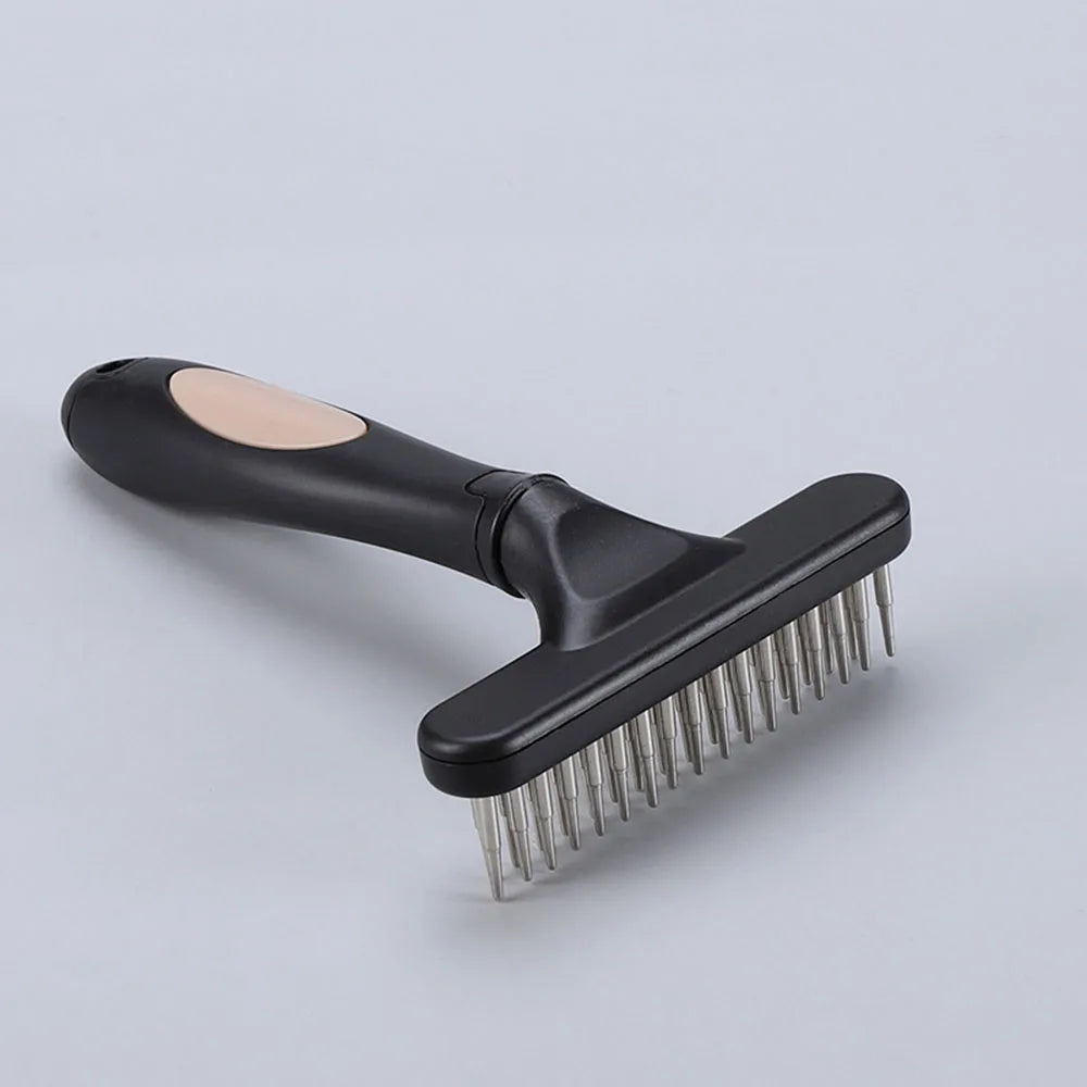 Dog Rake Deshedding Dematting Brush Comb Undercoat Rake for Dogs Cats Short Long Hair Pet Brushes Shedding with Double Row Pins
