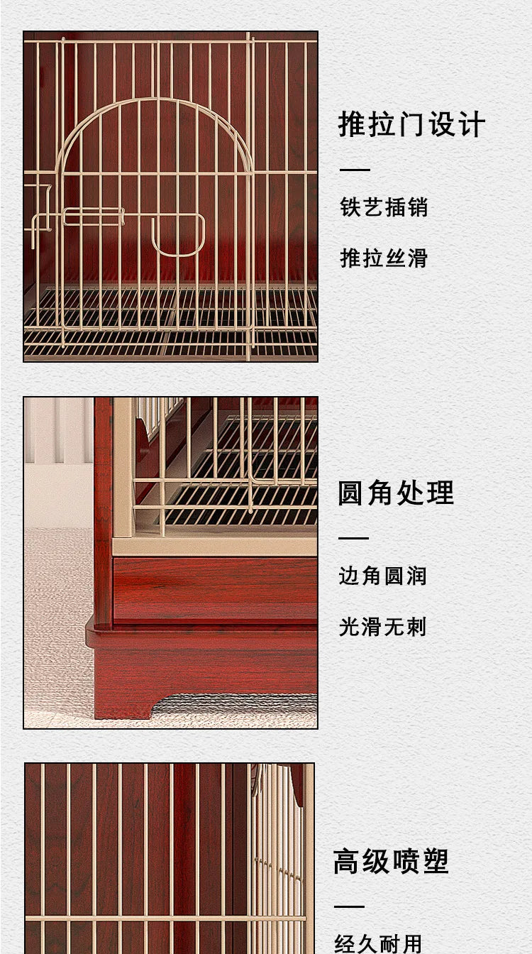Spot solid wood Chinese dog cage, small and medium-sized Shiba Inu Teddy Corgi special high-end luxury furniture boutique dog ho