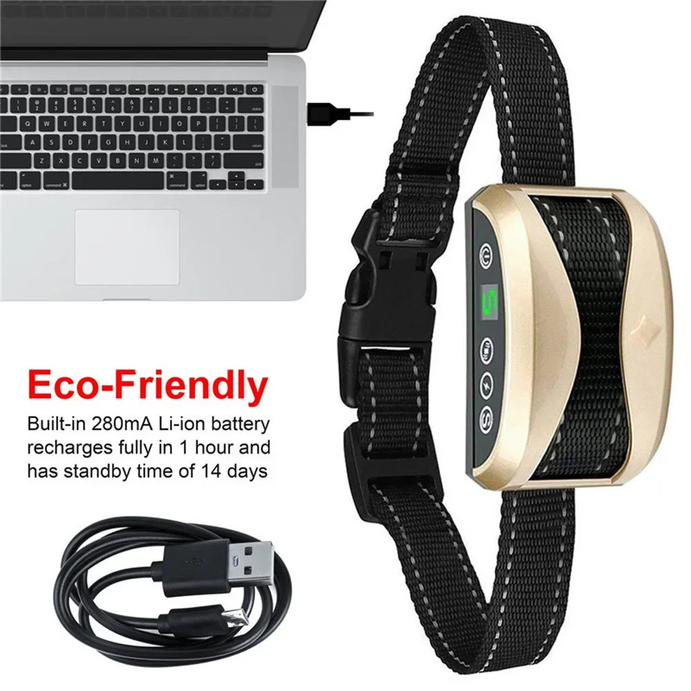 Dog Collar Anti Bark Control Collar Dog Training Accessories Waterproof Rechargeable Anti Barking For Dogs Training Collars