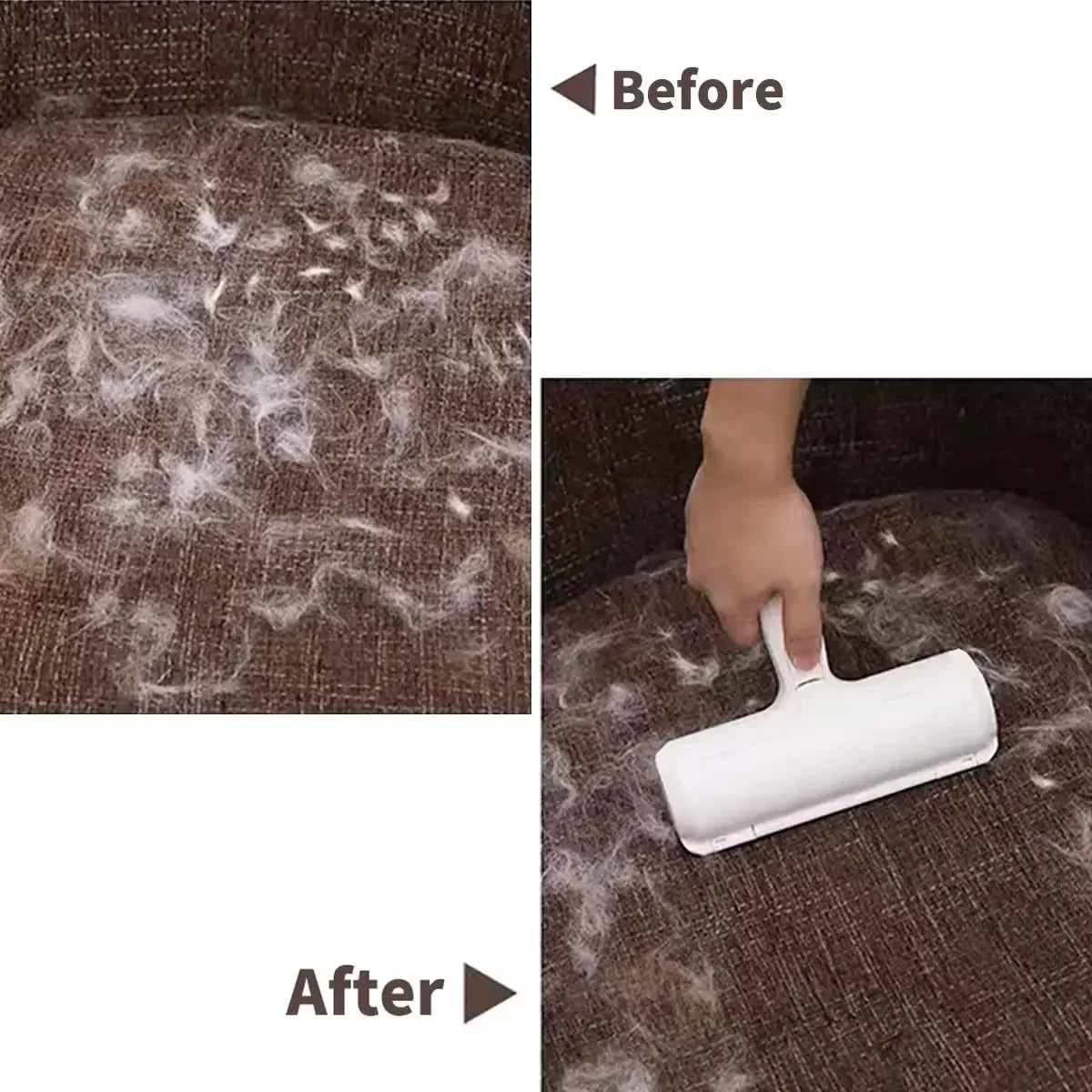 Pet Fur & Lint Roller With Self-Cleaning Base