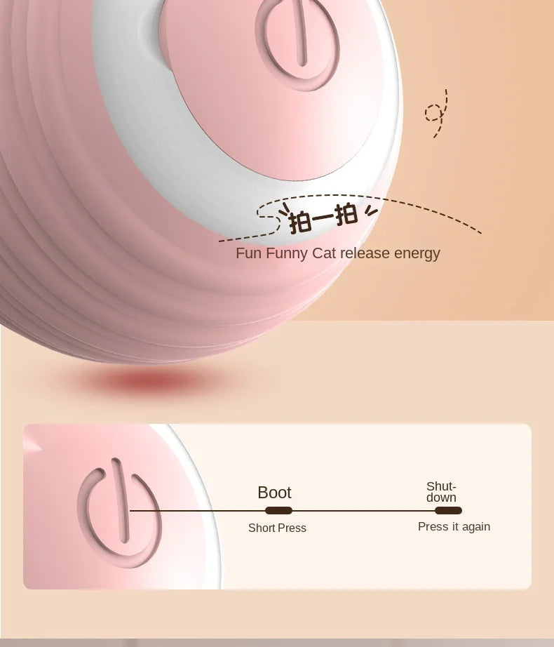Funny Cat Ball Pet Toy Ball Gravity Rolling Ball Cat Self-Happiness Ball Bite-resistant and Boredom Relieving Automatic Rolling