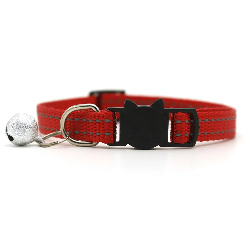 Ring Bell Pet Dog Collars Chihuahua Durable Solid Nylon Pet Neck Accessories Adjustable 1.0cm Necklace for Cats Drop Shipping
