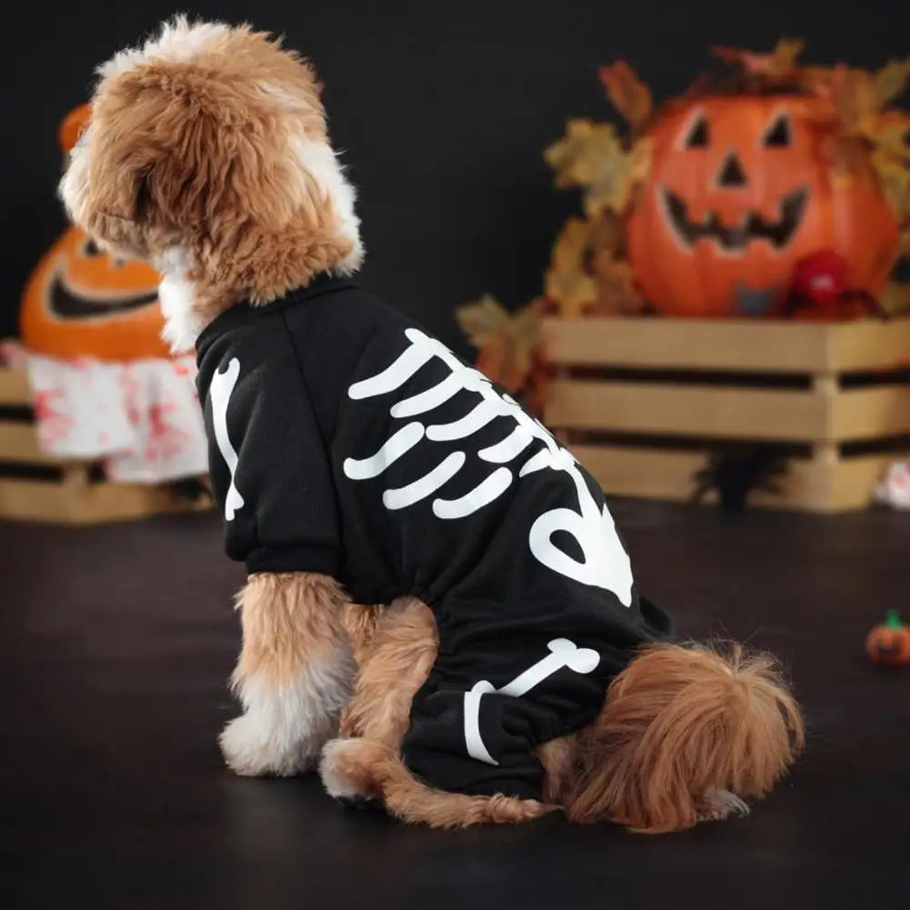 Halloween Dog Costumes For Large And Extra Large Dogs Skeleton Costume Jumpsuit Coat Pet Halloween Costumes Outfits Apparel J9F6